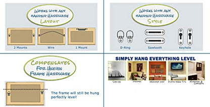 Hang It Perfect Picture Hanging Tool, Mirror Hanging Hardware, Adjustable, Metal, Black, 48"