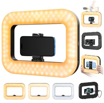 yAyusi Cell Phone Light for Video Recording, Handheld Phone Stabilizer with Light, 8000mAh LED Selfie Phones Ring Light with Phones Holder, Smartphone Video Rig for Camera, Action Camera, Vlog, TikTok - size: Universal