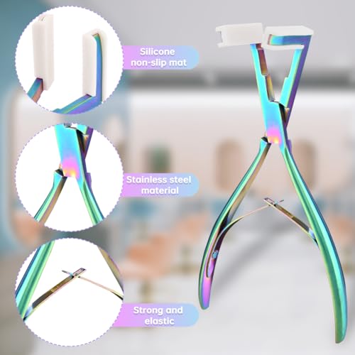 Tape in Hair Extension Tools Kit,Flat Surface Sealing Hair-Extension Plier,Hairs Extension Tape,Hair Gripper Sticker,Hair Clips,Hair Parting Ring,Hair Extensions Styling Tools