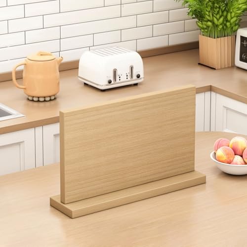 THMINS Extra Large Magnetic Knife Holder, 16 x 9 Inches Double-Sided Magnetic Knife Block Universal Multi-function Display Rack for Kitchen Counter - size: 16x9 Inch Wood
