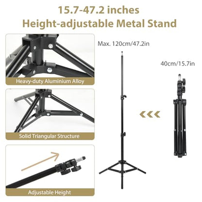 UTEBIT 35"x47"/90x120cm Photography Reflector with Stand & Clamp, 5-in-1 Oval Foldable Reflector with Carrying Bag,Translucent/Silver/Gold/White/Black Photography Reflector for Studio&Outdoor Lighting - size: 35x47 Inch