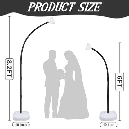 AerWo [Upgraded] Balloon Arch Kit Stand, 8.2ft+6ft Half Arch Balloon Stand with Base, Free Bending Top Balloon Arch Frame Curve for Floor, Perfect Birthday Wedding Christmas Decorations - style: Black Balloon Arch Stand