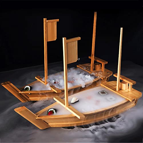 28 Inch Wooden Sushi Boat Serving Tray, Large Sushi Boat Plate for Sashimi Board Seafood Party, Great for Sushi Restaurant or Home (28inch/71cm)