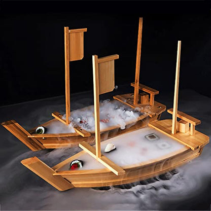 28 Inch Wooden Sushi Boat Serving Tray, Large Sushi Boat Plate for Sashimi Board Seafood Party, Great for Sushi Restaurant or Home (28inch/71cm)