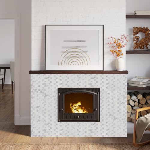 Yipscazo Peel and Stick Backsplash Tile, Stick on Stainless Steel Backsplash Metal Tiles for Kitchen Walls in Marble White Mixed Metal (12''x12'',10 Sheets) - color: Marble White mixed Metal