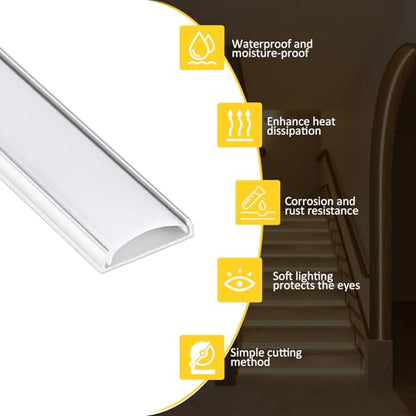 10-Pack Bendable LED Channel, 3.3ft/1M Flexible Aluminum LED Strip Channel with Frosted White Diffuser Cover, Recessed Mount LED Light Track for 12.5mm Wide Tape Light, Curved Wall, Ceiling, Cabinet - color: Silver Aluminum + White Cover, size: 3.3FT/10P/