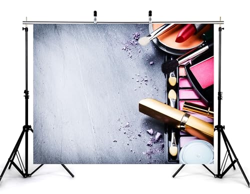 8x6ft Glam Beauty Makeup Backdrop Cosmetic Palette and Fashion Scenery Photography Background for Beauty Party and Studio Event Decorations Tapestry Banner Photo Booth Props - size: 8x6ft