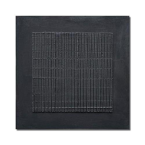 NANKAI Art Hand-Painted Thick Texture Black Canvas Abstract Art 24x24 inch Home Wall Art Deco Oil Painting - color: Nkhb295