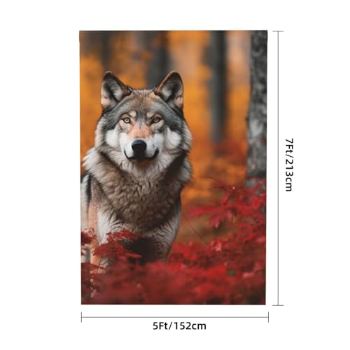 Autumn Animals Wolf Backdrop Background for Photography 5x7ft Photobooth Professional Photo Backdrop Curtains Video Photography Studio Photo Backgrounds Banner Booth Background Screen Parties - color: Autumn Animals Wolf