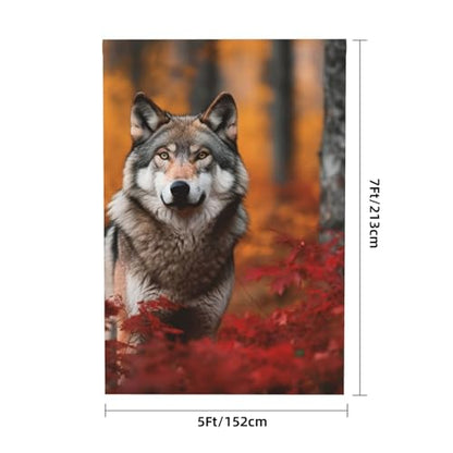 Autumn Animals Wolf Backdrop Background for Photography 5x7ft Photobooth Professional Photo Backdrop Curtains Video Photography Studio Photo Backgrounds Banner Booth Background Screen Parties - color: Autumn Animals Wolf