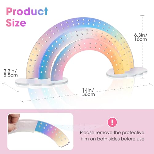 NiHome 3-Tier Iridescent Acrylic Rainbow Earring Organizer, Lightweight & Durable Design 140 Holes for 70 Pairs, Unique Front Row for Special Earrings, 11.8" W x 6.25" H - color: Iridescent