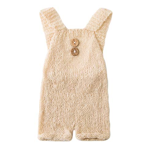 Zeroest Baby Photography Props Boy Girl Photo Shoot Outfits Newborn Crochet Infant Knitted Clothes Mohair Outfit - color: Beige