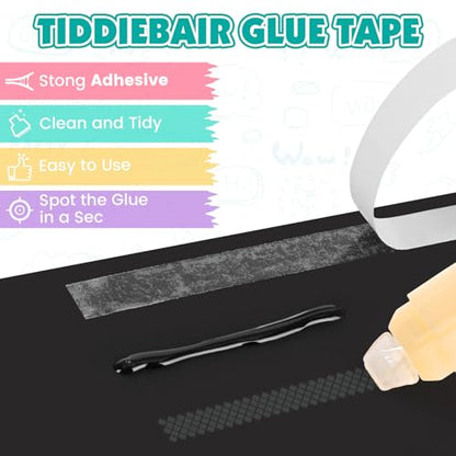 8 Pack Double Sided Glue Tape Roller for Scrapbook Supplies, Glue Tape Runner for Scrapbooking Journaling Art School Office Supplies for Kids and Adults, Gift Wrap, 0.24IN x 20FT（Patented）