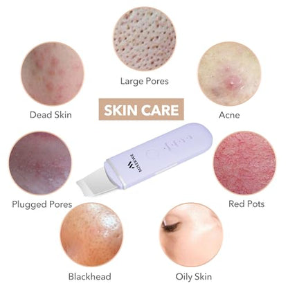 Skin Scrubber Face Skin Spatula Facial Scrubber Spatula for Deep Cleansing Blackhead Remover Pore Cleaner with 4 Modes (Purple) - color: Purple