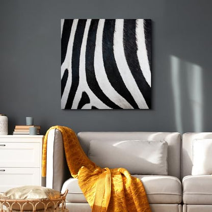 wall26 - Canvas Prints Wall Art - Canvas Prints Wall Art - Zebra Fur/Skin Texture - 12"x12" - color: 04. Zebra Pattern, size: 12"L x 12"W