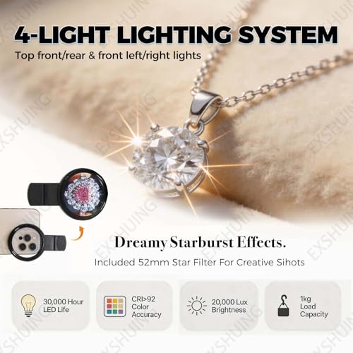 Professional Photo Studio Box for Ecommerce, 360 Rotating Light Box for Product Photography, 1kg/2.2lbs Capacity, 3000-5500k, 4 LEDs, Hanging Bracket, for Jewelry & Small Items(TB20) - color: TB20