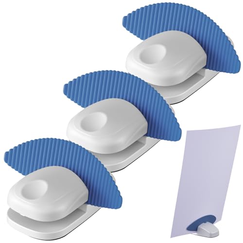 Faccito 3 Pcs Paper Holder Stand for Typing Non-Slip Mat Desktop Folder Document Holder with Anti-Slip Pads Portable Copy Stand Desktop Clamp for A4 Paper Office Reading (Blue) - color: Blue