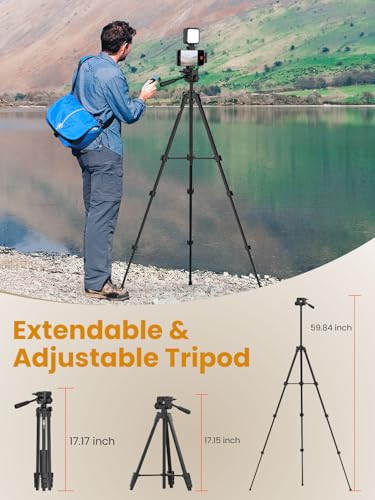 USKEYVISION Upgraded Vlogging Kit w/Wireless Lavalier Microphone,YouTube Kit for iPhone and Smartphone w/59” Retractable Tripod,Automatic Switch Phone Clamp,Content Creator Gear for TikTok(Vlog K5) - size: VLOGK5(Wireless Mic)