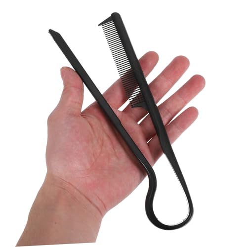 2pcs V-shaped Hair Straightening Comb Professional Black Hairdressing Tools for Touch-up