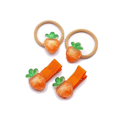 Easter Carrot Hair Clips Baby Girls Rabbit Carrot Hair Pin Easter Bunny Carrot Clips JHE54 (4 Pcs-Set B) - color: 4 Pcs-Set B