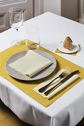 MY DRAP Cotton Luncheon Napkin, Pine Cone, 12 Units per roll - color: Pastel Yellow