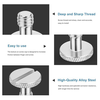 1/4"-20 Camera Quick Release Screw Adapter for DSLR Camera, Durable Tripod Screw Connector, Tool-Free Installation Camera Rig Accessories
