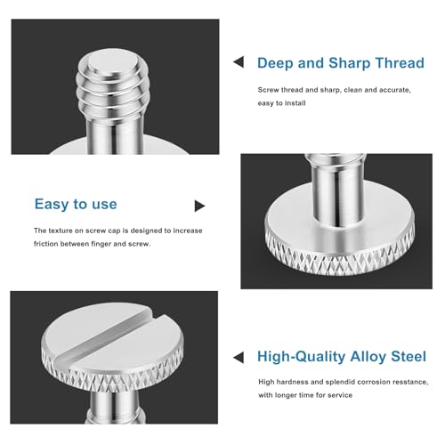 1/4"-20 Camera Quick Release Screw Adapter for DSLR Camera, Durable Tripod Screw Connector, Tool-Free Installation Camera Rig Accessories