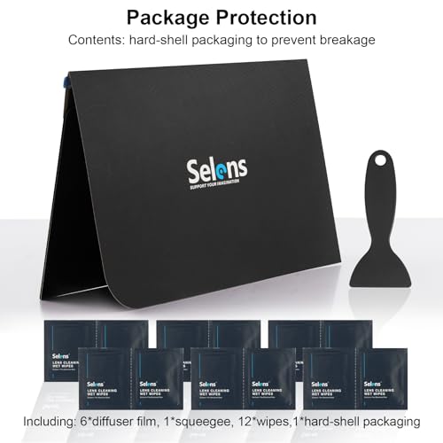Selens 6Pcs Adhesive Light Diffuser 7.9x11.82 inch Light Dimming Film for Soften LED Lights - color: 6Pcs