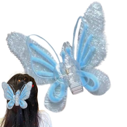Hair Claw Clip - Butterfly Non-Slip Styling Accessories for Women and Girls | Hair Clip Material Craft Kit Perfect for Daily Wear, Sports, Work, Christmas, Parties, Photoshoots, Dating, Travel, and We - color: Silver