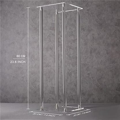 YALLOVE Acrylic Flower Stand, Set of 2 Clear Pedestal, 23.6 Inch Tall Vases for Wedding Event Party Props, Home Decor - size: 23.6''