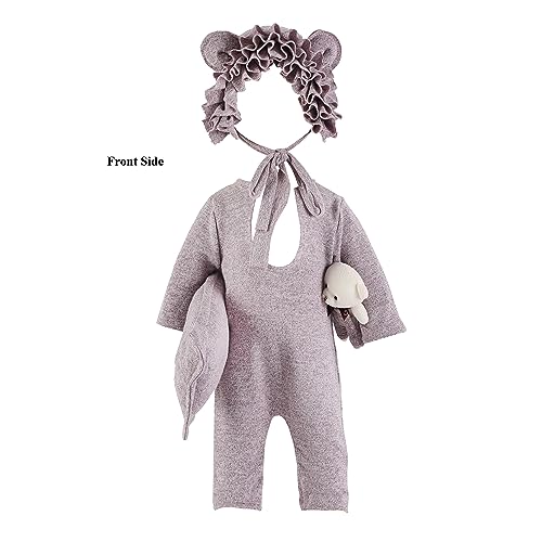 Holibeat Baby Girl Purple Photography Props Super Soft Newborn Girl Photo Shoot Outfits Costumes - color: Purple