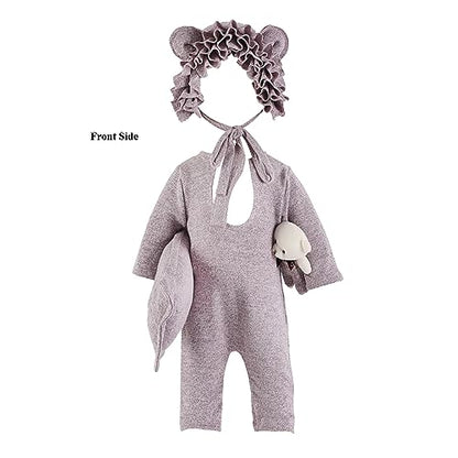 Holibeat Baby Girl Purple Photography Props Super Soft Newborn Girl Photo Shoot Outfits Costumes - color: Purple