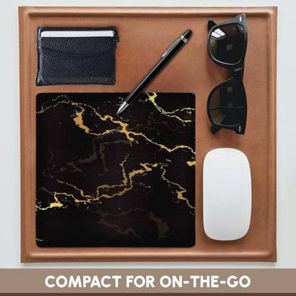 3dRose Image of Black and Yellow Marble Texture, Faux Stone Backdrop - Mouse Pads (mp_354036_1)