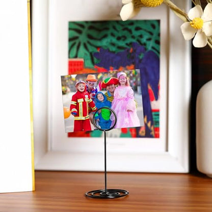 TecUnite 24 Pieces 3.35 Inch Table Number Holder Place Card Photo Holder Picture Name Menu Clips Memo Cards Stand for Wedding Reception Anniversary Birthday Party Centerpieces (Black) - color: Black