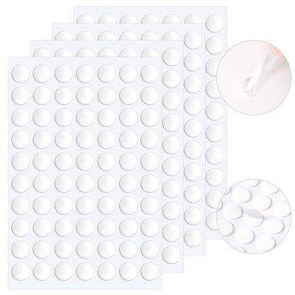 JANYUN 140 Pcs Double Sided Sticky Dots Removable Round Putty Clear Double Sided Tape for Crafts No Trace Sticky Tack Adhesive Tape (15 mm) - size: 0.59" Round