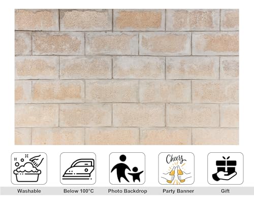 6x4ft Concrete Block Wall Backdrop with Neutral Finish and Industrial Tone Photography Background for Urban Party and Wall Decorations Banner Photo Booth Props - size: 6x4ft