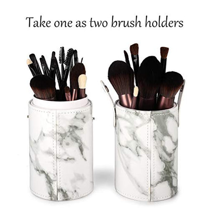 Makeup Brush Holder Travel Brushes Case Bag Cup Storage Dustproof for Women (Marble) - color: A-Marble
