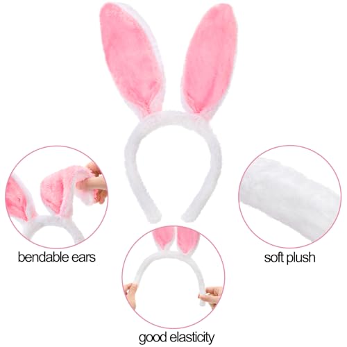 Yesland 20 Pack Bunny Ears Headband, Plush Easter Rabbit Ear Hairband for Easter Birthday Halloween Party Favors