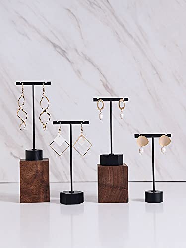4Pcs Black Metal Earring T Bar Stand Retail Display Holders for Show, Jewelry Online Stores Photography Display Props (Black 4pcs) - color: Black 4pcs