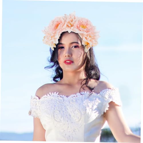 2pcs Floral Headbands and Women, Double-sided Realistic Peony Flower Hair Accessories, Photo Props Hair Decor for Wedding, Party, and Daily Wear