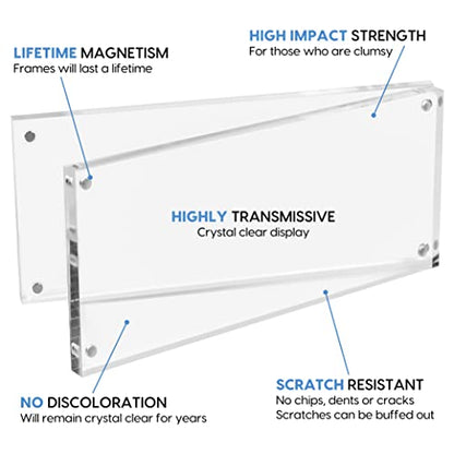 Mammoth DuraClear Magnetic 3x8 Frame - Frameless, Thick Acrylic Design - Ideal for Modern Decor, Graduation Photos, and Keepsakes - Compatible as 3x7 Picture Frame - size: 3x8 Frame