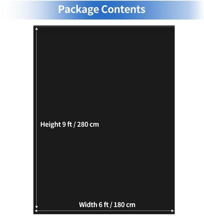 HEMMOTOP Black Backdrop Background, 6x9 ft Polyester Fabric Chromakey Black Screen Backdrops Collapsible for Photoshoot, Birthday Party, Wedding, Photography (Backdrop only) - color: Black, size: 6x9ft