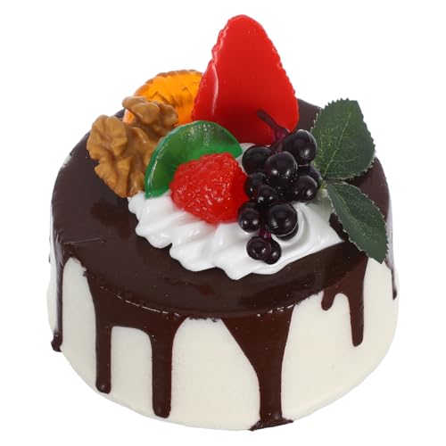 Amosfun Fake Birthday Cake Artificial Fruit Cake Bakery Shop Cake Display Model Party Decoration Coffee