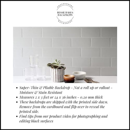 Bessie Bakes Black Textured Paint Replicated Photography Backdrop 2 Feet Wide x 3 Feet Long 3 mm Thick