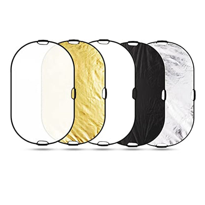 Selens 5-in-1 Oval Reflector with Handle for Photography Photo Studio Lighting & Outdoor Lighting (59 x 39 Inch) - size: 59 x 39 Inch Oval Reflector