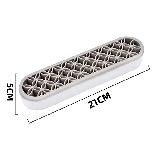 2 PCS Multi-Purpose Cosmetic Storage Box, Desktop Organizers Silicone Make Up Brush Storage Stand, Desktop Storage Box for Eyeliner Pencil, Art Supplies, Painting Brush (Grey) - color: Grey