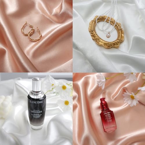 Yoocheese White Satin Photography Backdrop, Professional Studio Background for Nail Art, Jewelry, Small Product Photos (75X100cm/2.5X3.3ft) (Satin Champagne) - color: Satin Champagne