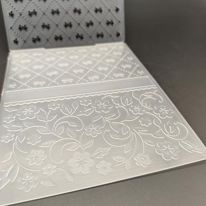 Plastic Embossing Folder 4.72 x 5.9 Inchs Luxury Card Background Paper Crafts Plastic Textured Impressions for Card Making Scrapbooking