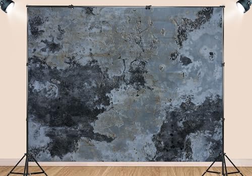 9X6ft Fabric Dark Blue Gray Weathered Concrete Backdrop Grunge Abstract Texture Background for Editorial Photography Party Decorations Industrial Wall Hanging Tapestry Photo Studio Props - size: 9X6ft
