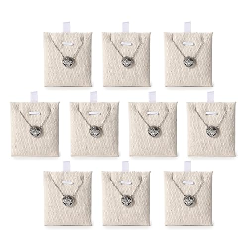 Oirlv 10 PCS Jewelry Display Cards Linen Earring Necklace Card for Selling - size: 10PCS Linen Jewelry Cards